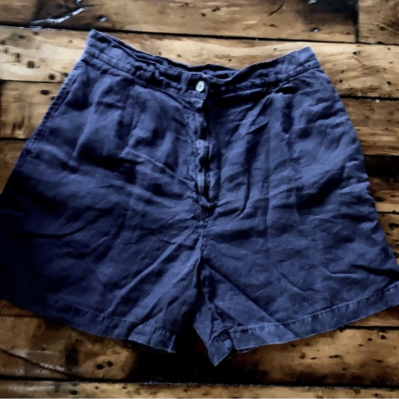 120% Lino/Made in Italy Blue Cotton Shorts Sz 44/10 - Picture 1 of 7